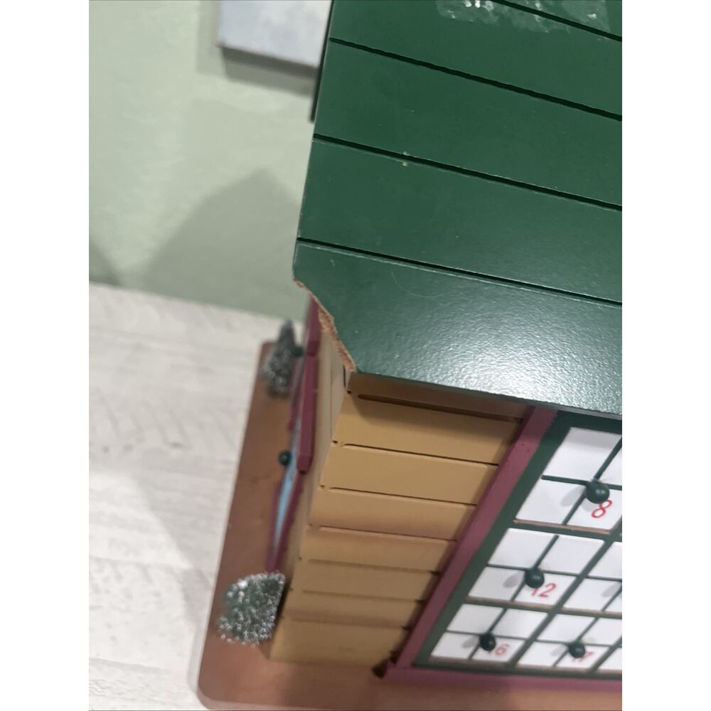 Wooden House Advent Calendar, Christmas Theme Plow And Hearth 24 Wooden Figurine - Picture 3 of 16